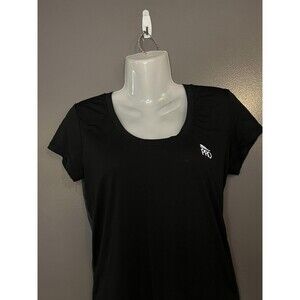 Crivit Pro Shirt Womens Small Black Running Mesh Back Reflective Athletic Top